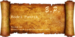 Bodri Patrik névjegykártya