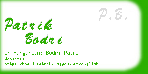 patrik bodri business card